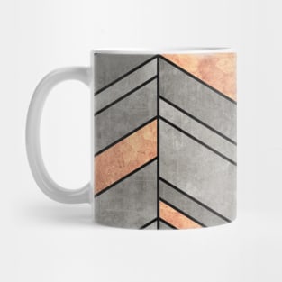 Abstract Chevron Pattern - Concrete and Copper Mug